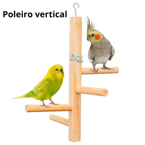 Poleiro vertical para calopsitas e outras aves