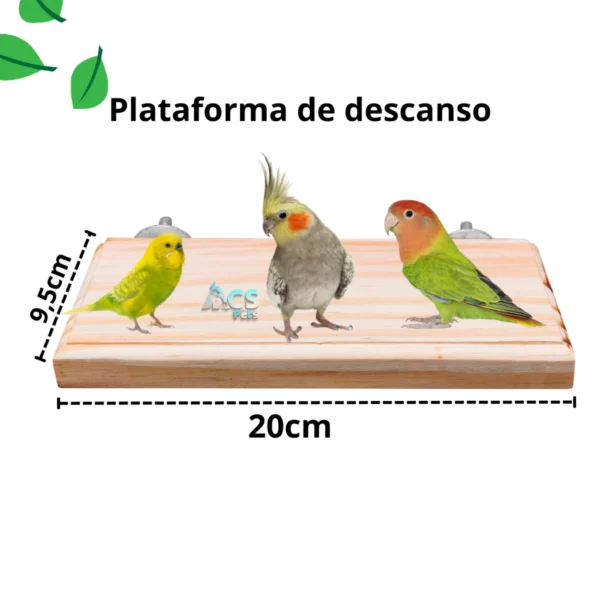 Plataforma de descando para calopsitas e outras aves