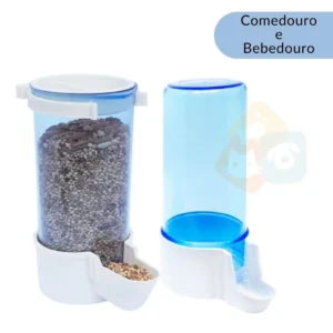Kit Comedouro automático de sementes 220ml + Bebedouro Automático 200ml - Aves e Calopsitas