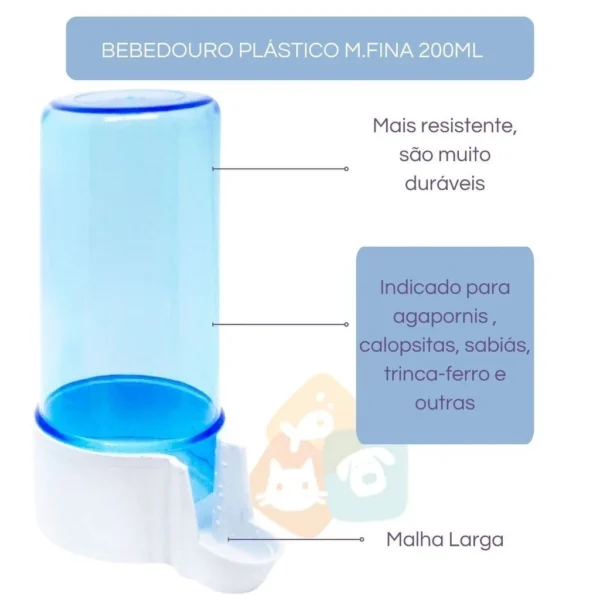 Kit Comedouro automático de sementes 220ml + Bebedouro Automático 200ml - Aves e Calopsitas - Imagem 3